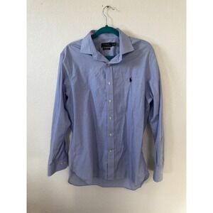 Polo Ralph Lauren Mens Light Blue Slim Fit Cotton Stretch Dress Shirt 16.5 34/35